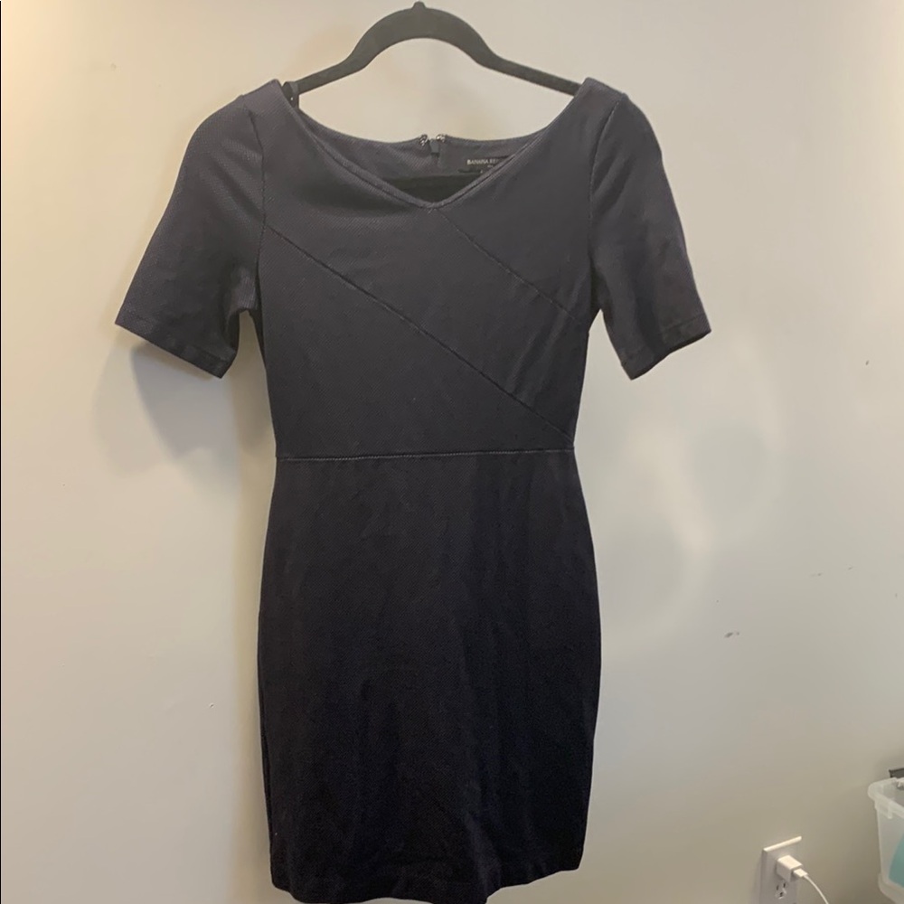 Banana Republic Navy Dotted Dress